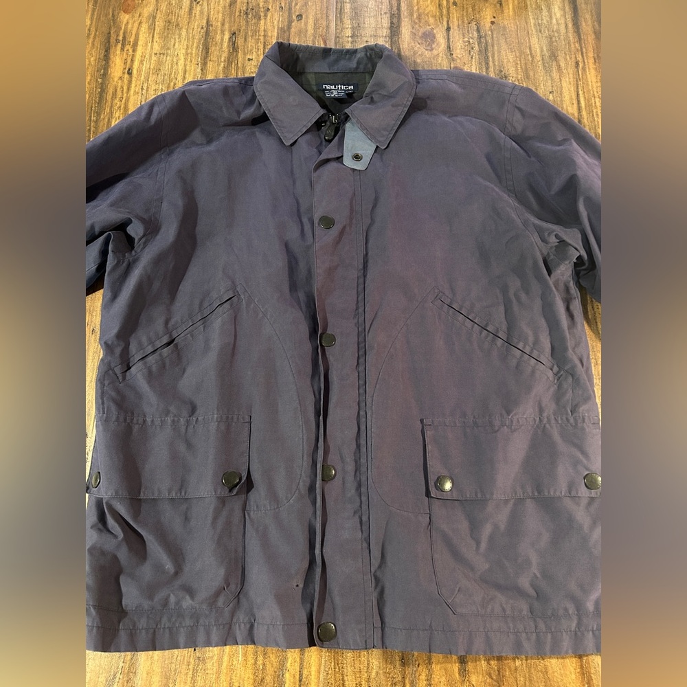 Nautica Men's XL Blue Full Zip/Button Fall/Winter Jacket With 100% Cotton Lining